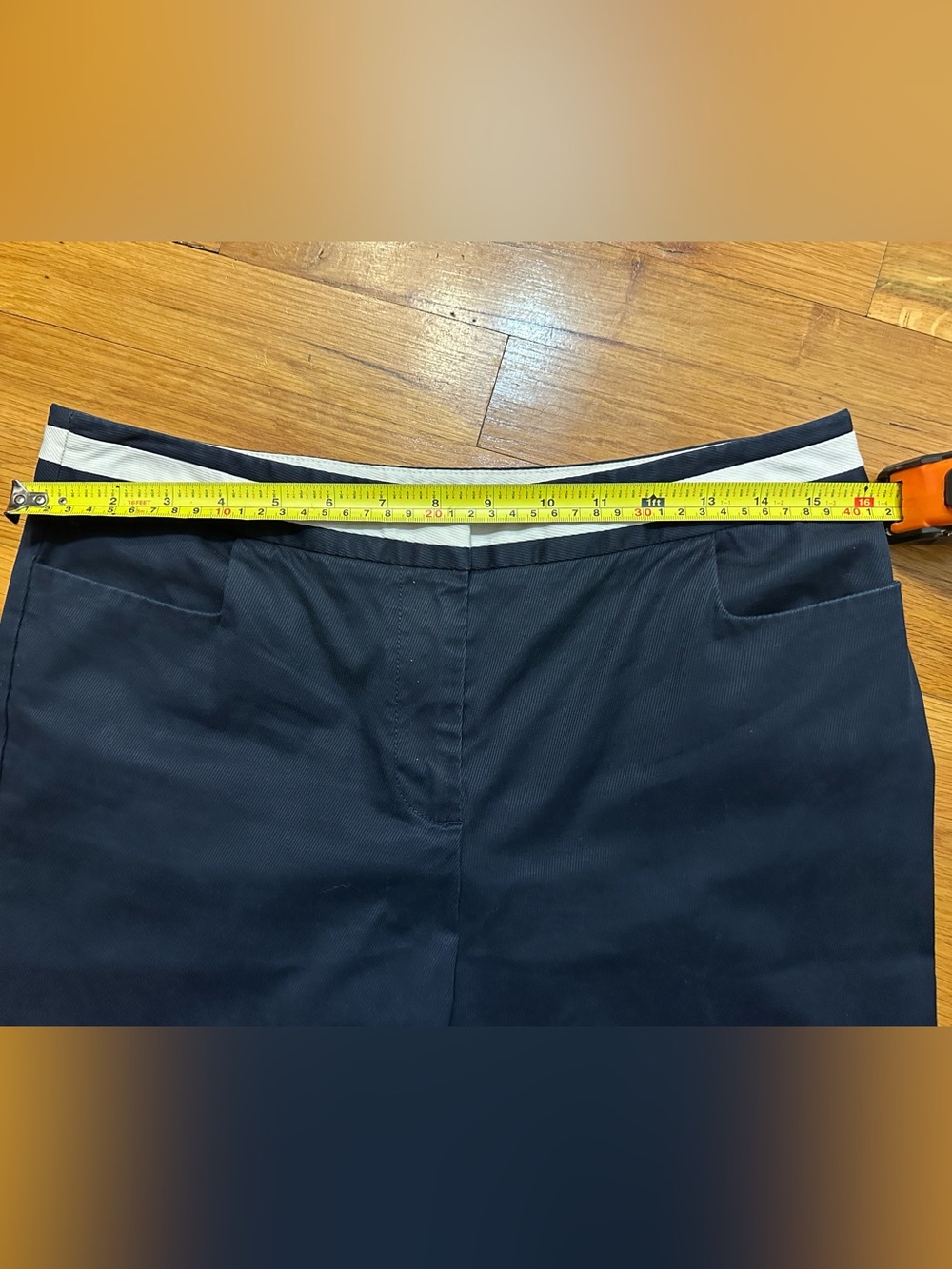 Talbots Navy Chinos with Contrast Waistband - Picture 10 of 10